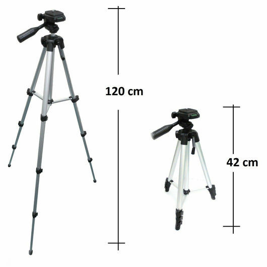CAVALLETTO TREPPIEDI FOTOCAMERA PER VIDEOCAMERA STATIVO 1,20MT MAX