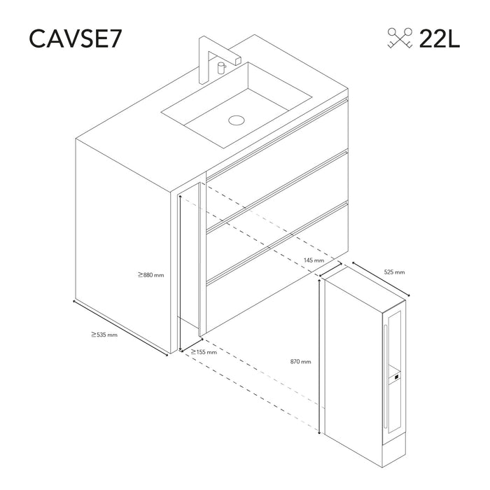 Cantinetta 7 bottiglie ad incasso
