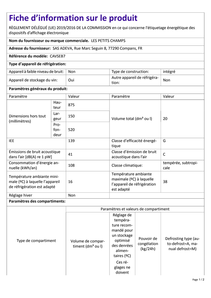 Cantinetta 7 bottiglie nera CAVSEB7