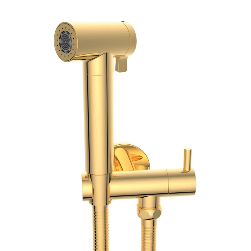 Idroscopino wc doccetta ottone portatile shutoff monogetto con leva ogomondo kit *** finitura- oro lucido tondo, conf...