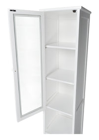 Mobile bagno a colonna in legno laccato bianco, vetrinetta mod.Vittoria CB02B