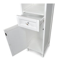 Mobile bagno a colonna in legno laccato bianco, vetrinetta mod.Vittoria CB02B