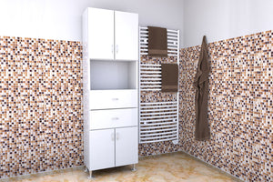 Mobile arredo bagno a 4 ante e 2 cassetti, Armadio mod. Oscar CB032B