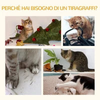 Albero Tiragraffi per Gatti per Gioco e Relax 36x36x44 cm Marrone