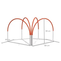 Set Agility Dog 4 Pezzi con 4 Picchetti e Borsa da Trasporto, in PE e ABS, 89x69x99 cm, Bianco e Arancione