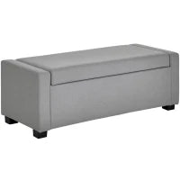 Panca Fondoletto con Vano Contenitore in Tessuto, 120x50x44cm - Grigio