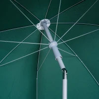 Ombrellone da Esterni 2x2.3 m Portatile e con Tettuccio Inclinabile in Poliestere Verde Scuro