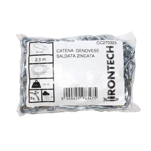 Catena genovese pretagliata Ã˜ 3 mm. in acciaio zincato 5 mt.