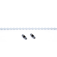 Catena a pallini bianca 5 mt. + 2 chiusure a bastoncino