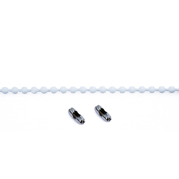 Catena a pallini bianca 5 mt. + 2 chiusure a bastoncino