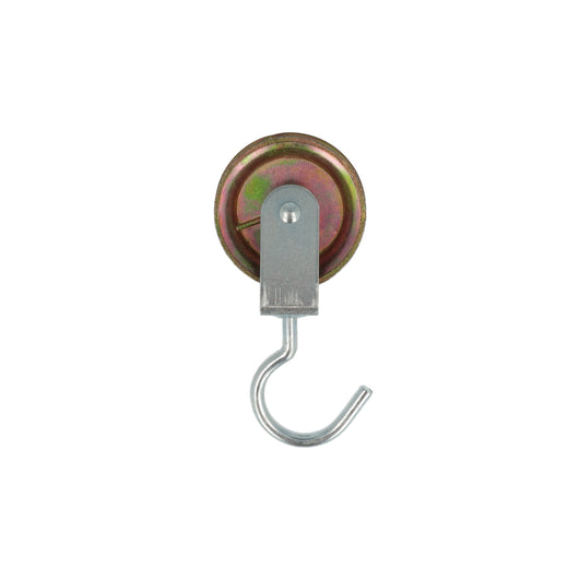 Carrucola ad 1 gola in acciaio con gancio girevole Ã˜ 50 mm.