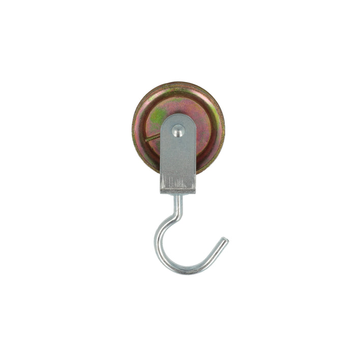 Carrucola ad 1 gola in acciaio con gancio girevole Ã˜ 50 mm.