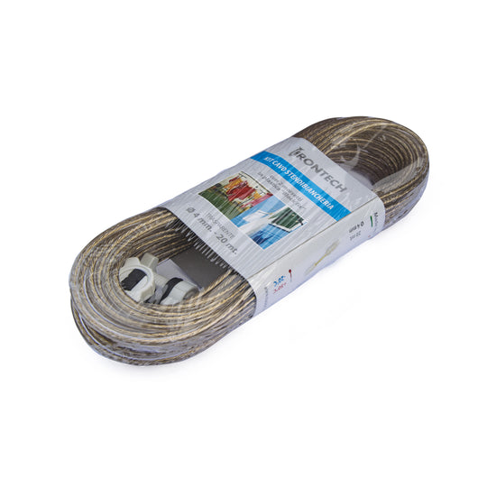 Kit cavo stendibiancheria Ã˜ 4 x 20 mt. trasparente + 2 morsetti
