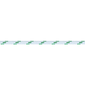 Corda in poliestere Ã˜ 6 mm. bianco con segnalino verde 120 mt.