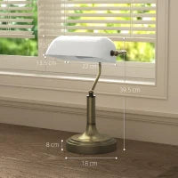 Lampada da Tavolo Regolabile con Interruttore, 26.8x22x39.5 cm, Bianco