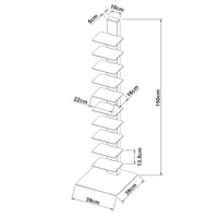 Libreria a Schienale Eksjö Scaffale a 10 Ripiani 150 x 39 x 39 cm Acciaio Nero [en.casa]