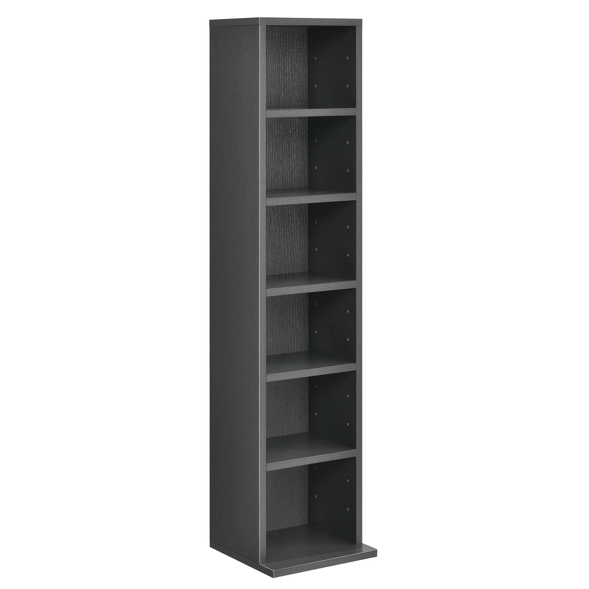 Scaffale a Colonna Tynset con 6 Scomparti per CD DVD 90x20x20 cm Grigio scuro [en.casa]