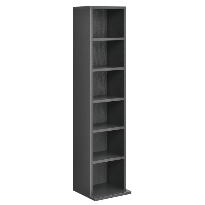 Scaffale a Colonna Tynset con 6 Scomparti per CD DVD 90x20x20 cm Grigio scuro [en.casa]