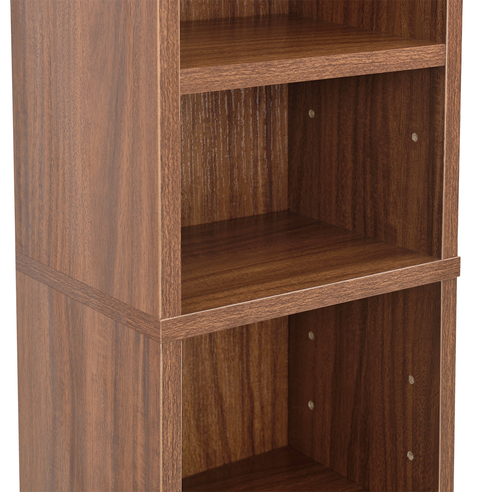 Scaffale a Colonna Tynset con 6 Scomparti per CD DVD 90x20x20 cm Effetto Noce [en.casa]