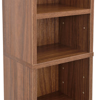 Scaffale a Colonna Tynset con 6 Scomparti per CD DVD 90x20x20 cm Effetto Noce [en.casa]