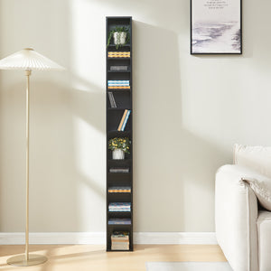 Scaffale a Colonna Tynset con 12 Scomparti per CD DVD 175x20x20 cm Nero [en.casa]