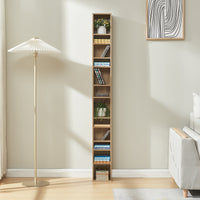 Scaffale a Colonna Tynset con 12 Scomparti per CD DVD 175x20x20 cm Effetto Rovere Sonoma [en.casa]