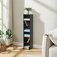 Scaffale a Colonna Tynset con 6 Scomparti per CD DVD 90x20x20 cm Nero [en.casa]