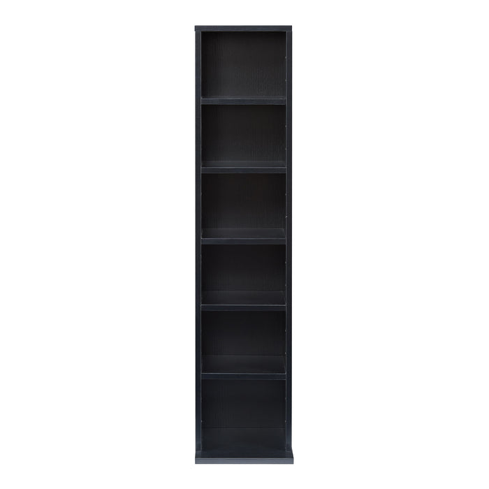 Scaffale a Colonna Tynset con 6 Scomparti per CD DVD 90x20x20 cm Nero [en.casa]