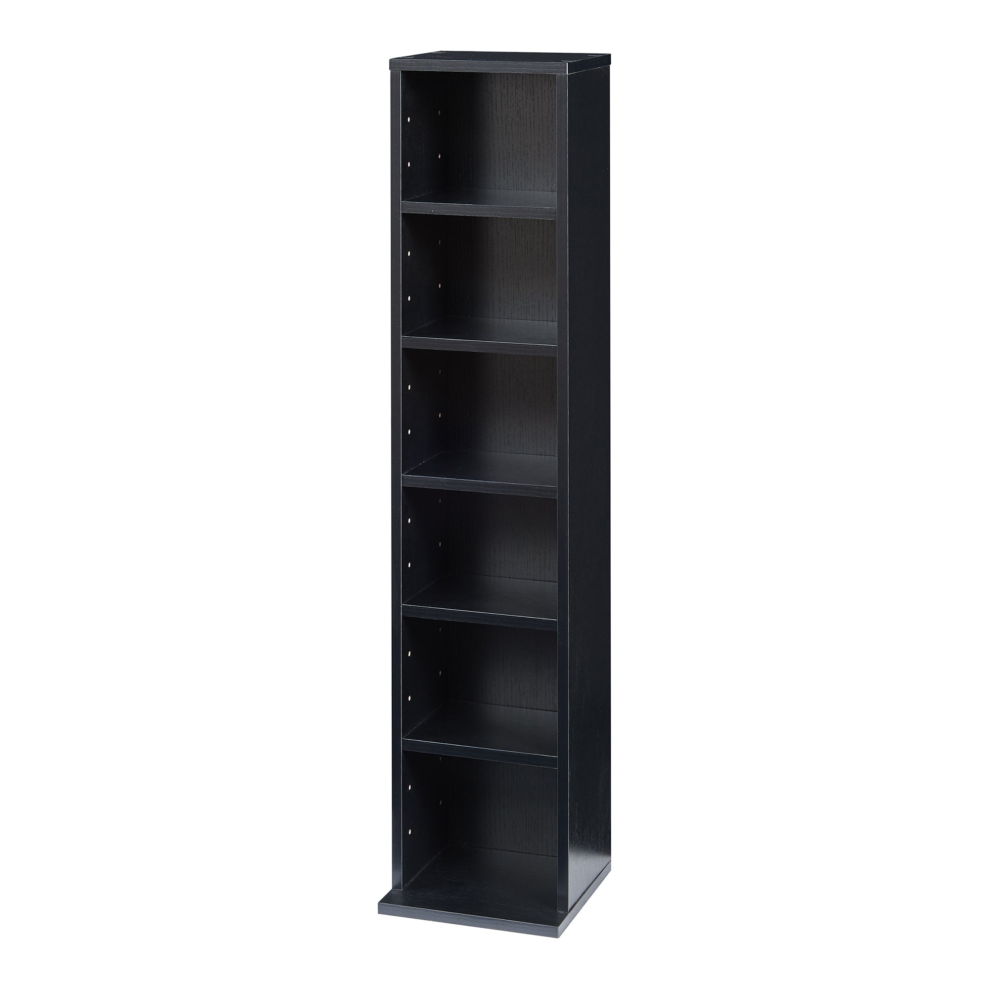 Scaffale a Colonna Tynset con 6 Scomparti per CD DVD 90x20x20 cm Nero [en.casa]
