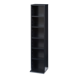 Scaffale a Colonna Tynset con 6 Scomparti per CD DVD 90x20x20 cm Nero [en.casa]