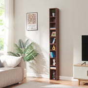 Scaffale a Colonna Tynset con 10 Scomparti per CD DVD 187x20x17 cm Effetto Noce [en.casa]