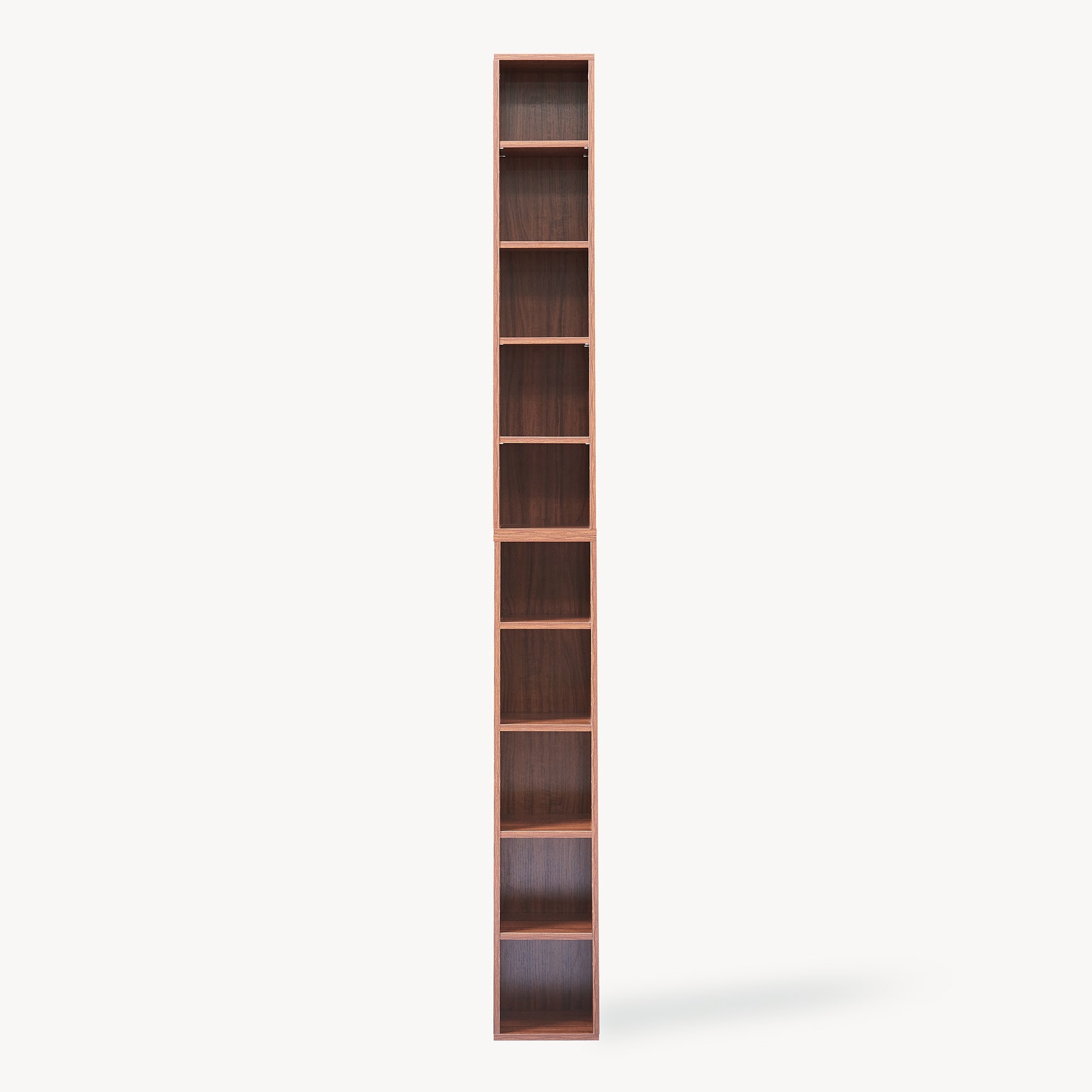 Scaffale a Colonna Tynset con 10 Scomparti per CD DVD 187x20x17 cm Effetto Noce [en.casa]