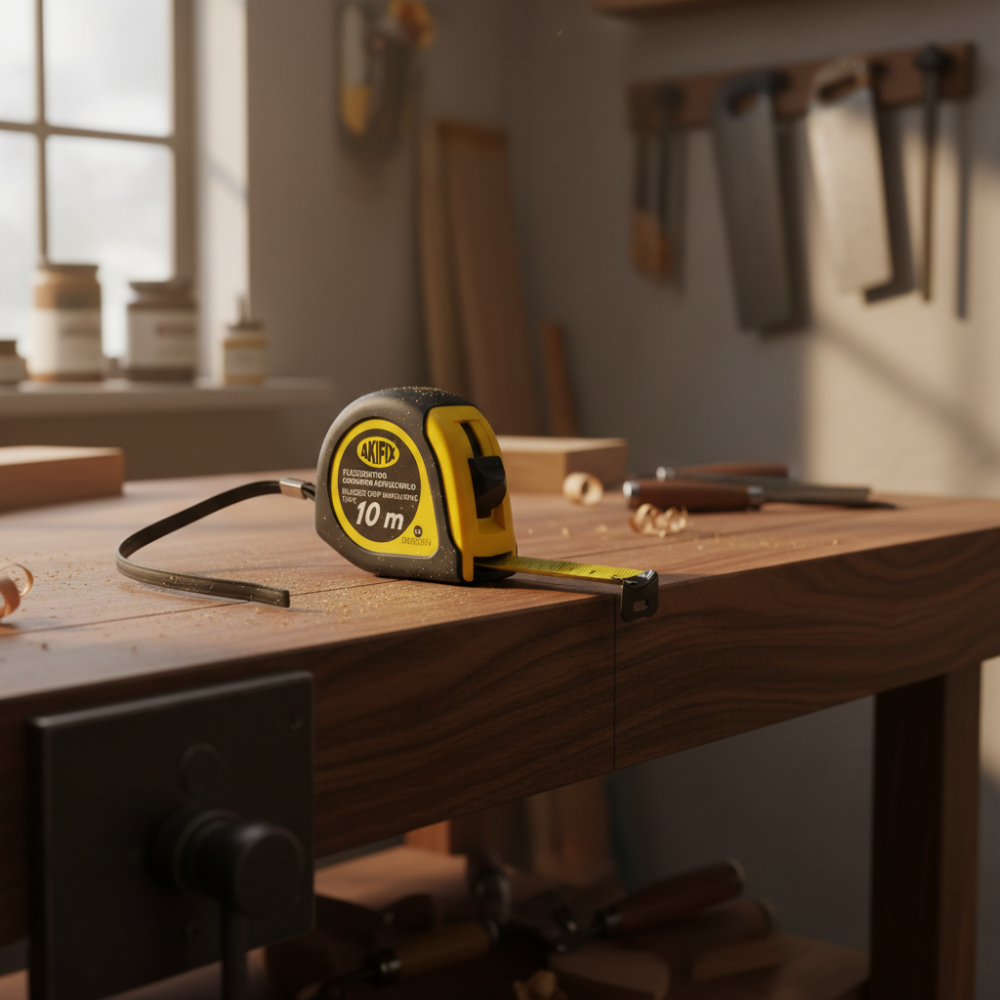 Flessometro gommato antiscivolo professionale akifix 10 m x 25 mm