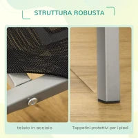 Lettino per Cani Rialzato con Seduta Traspirante, in Metallo e Tessuto, 90x65x20 cm, Nero e Argento