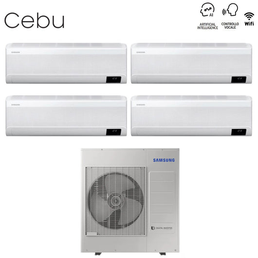 Climatizzatore Condizionatore Samsung Quadri Split Inverter serie CEBU 9+9+9+12 con AJ100TXJ5KG R-32 Wi-Fi Integrato 9000+9000+9000+12000