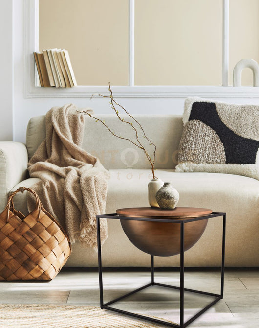 CELINA TAVOLINO METALLO E LEGNO 53X55,5CM COLORE NERO