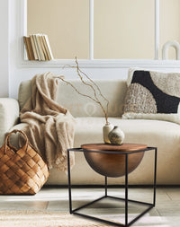 CELLI TAVOLINO METALLO E LEGNO 53X55,5CM COLORE NERO