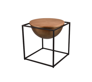 CELINA TAVOLINO METALLO E LEGNO 53X55,5CM COLORE NERO