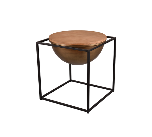 CELINA TAVOLINO METALLO E LEGNO 53X55,5CM COLORE NERO