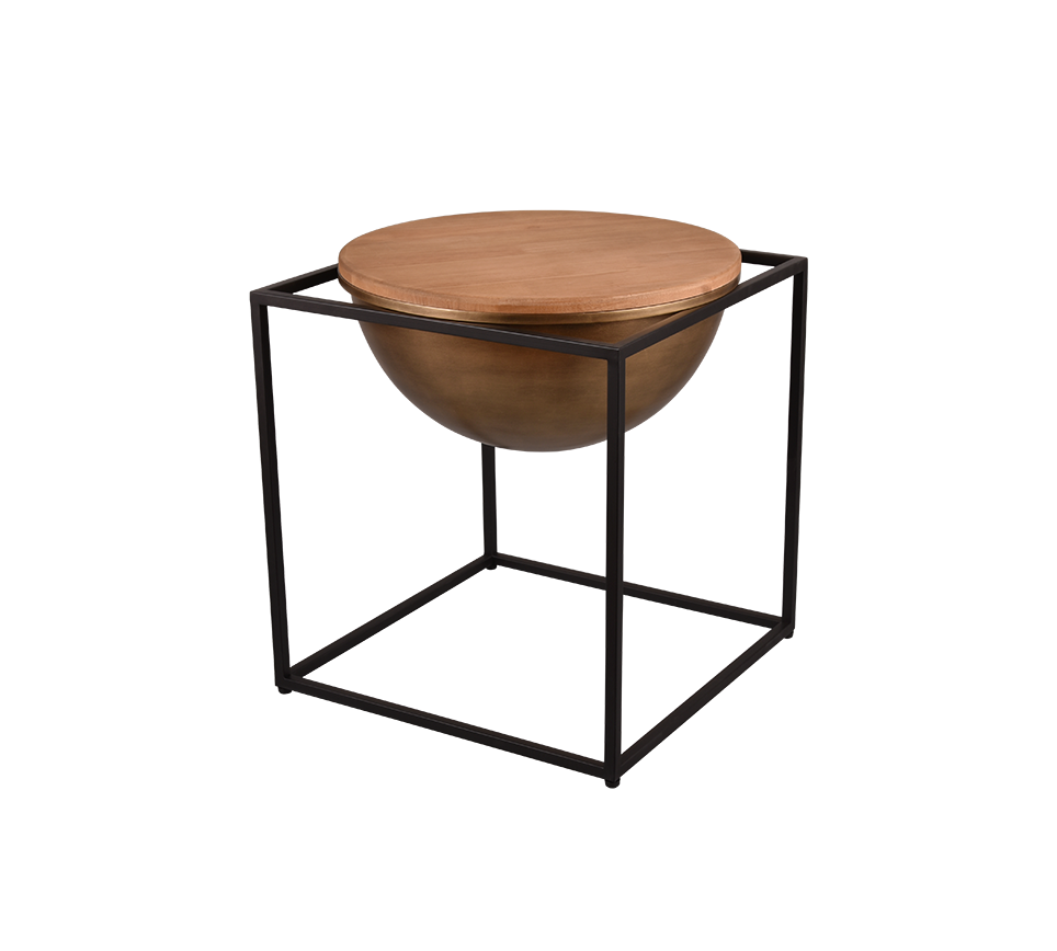 CELLI TAVOLINO METALLO E LEGNO 53X55,5CM COLORE NERO