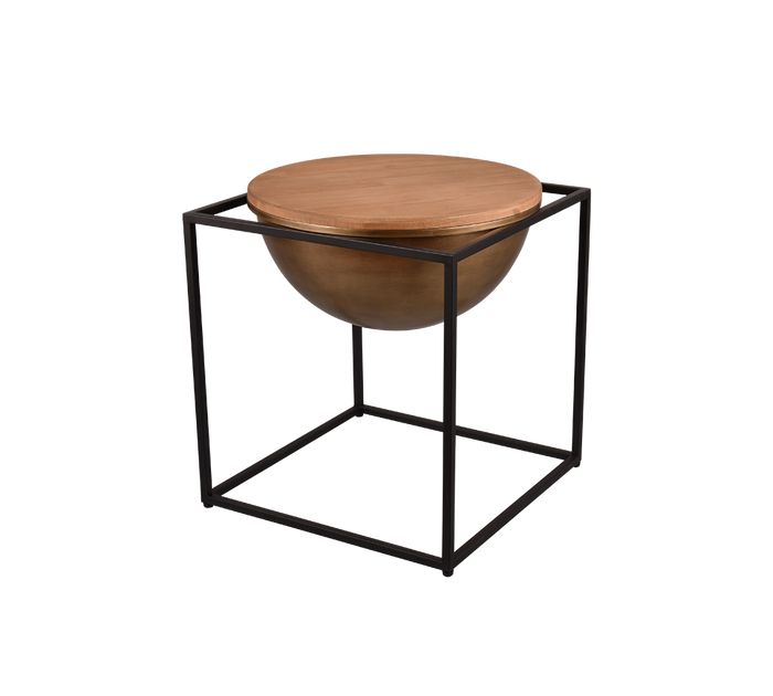 CELLI TAVOLINO METALLO E LEGNO 53X55,5CM COLORE NERO