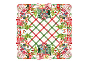 Tovaglia Natale Digitale Centrotavola Natalizio 100% Cotone Doni Schiaccianoci SV - 90x90 - Doni