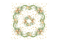 Tovaglia Natale Digitale Centrotavola Natalizio 100% Cotone Campane Dorate SV - 90x90 - Campane