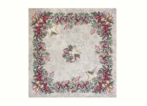 Tovaglia Natale Centrino Runner Centrotavola Natalizio Gobelin Silver Stella 1310 - 100x100 - Silver Stella