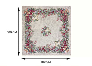 Tovaglia Natale Centrino Runner Centrotavola Natalizio Gobelin Silver Stella 1310 - 100x100 - Silver Stella