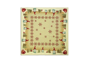 Tovaglia Natale Centrino Runner Tavolo Centrotavola Natalizio Gnomo Cuore 1063 - 100x100 - Gnomo Cuore