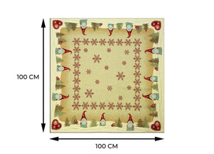 Tovaglia Natale Centrino Runner Tavolo Centrotavola Natalizio Gnomo Cuore 1063 - 100x100 - Gnomo Cuore