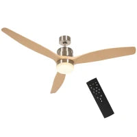 Ventilatore da Soffitto con Luce LED Bianca a 6 Velocità e Timer, in Metallo e Acrilico, Ø132 x 43A cm