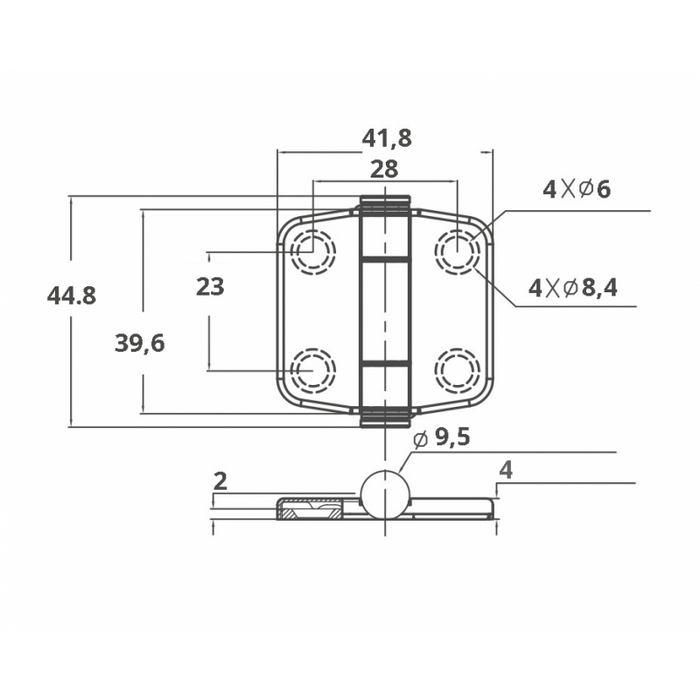 CERNIERA INOX 316 CON COPERTURA