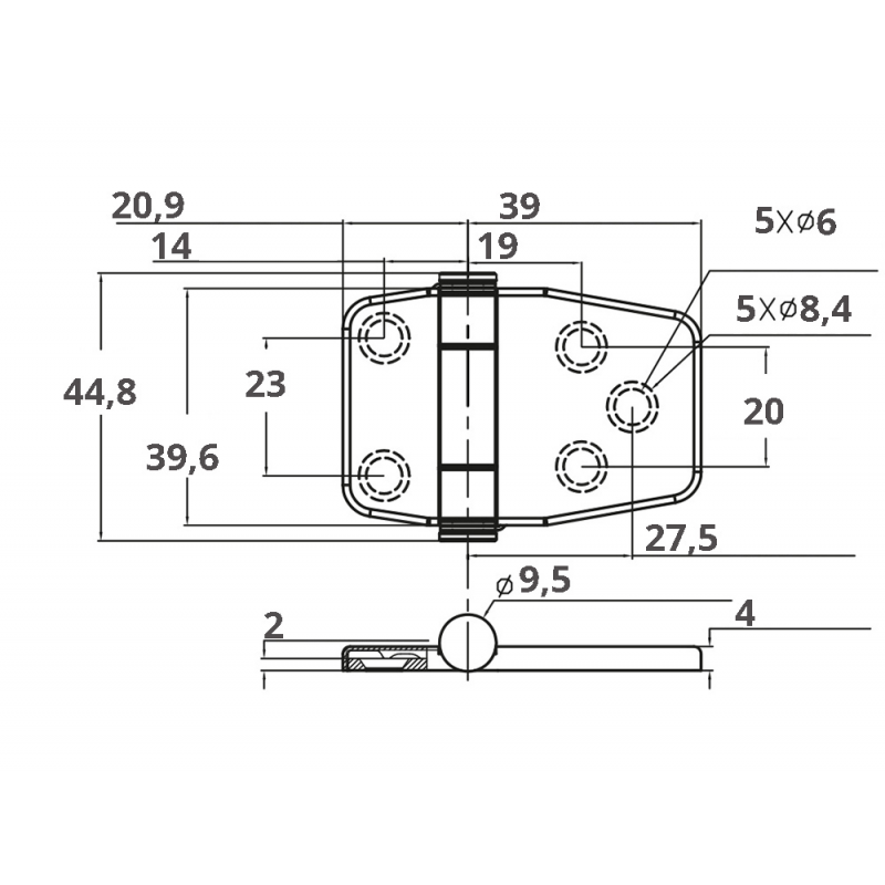 CERNIERA INOX 316 CON COPERTURA